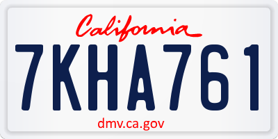 CA license plate 7KHA761
