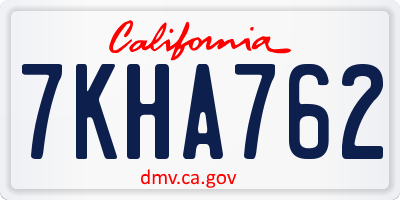 CA license plate 7KHA762