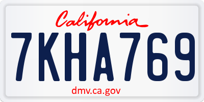 CA license plate 7KHA769