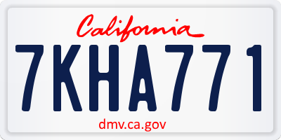 CA license plate 7KHA771