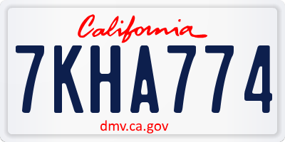 CA license plate 7KHA774