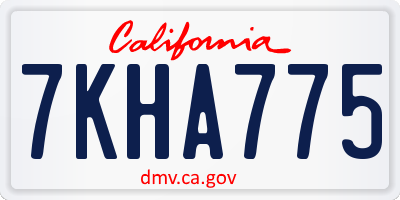 CA license plate 7KHA775