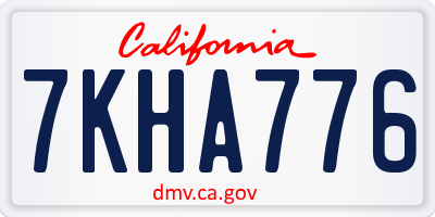 CA license plate 7KHA776