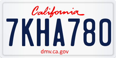 CA license plate 7KHA780