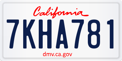CA license plate 7KHA781