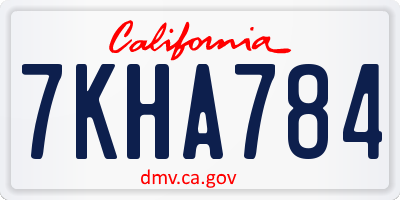 CA license plate 7KHA784