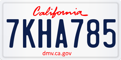 CA license plate 7KHA785