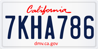 CA license plate 7KHA786