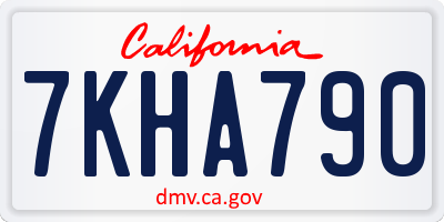CA license plate 7KHA790