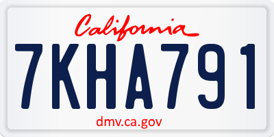CA license plate 7KHA791