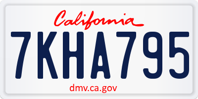 CA license plate 7KHA795