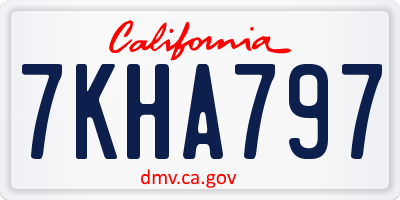 CA license plate 7KHA797