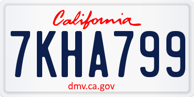 CA license plate 7KHA799