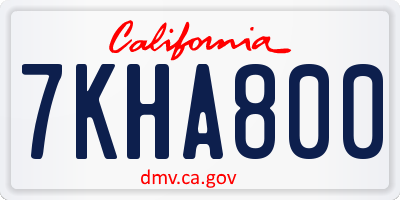 CA license plate 7KHA800