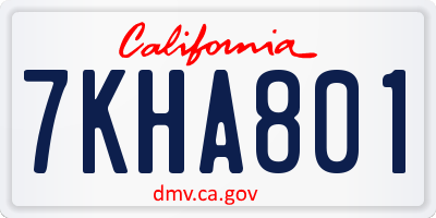 CA license plate 7KHA801
