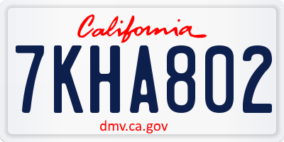 CA license plate 7KHA802