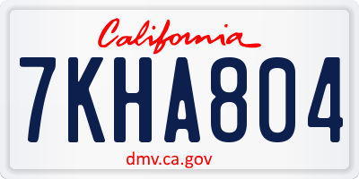CA license plate 7KHA804