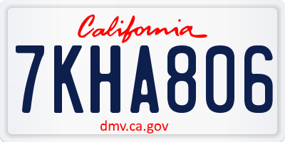 CA license plate 7KHA806