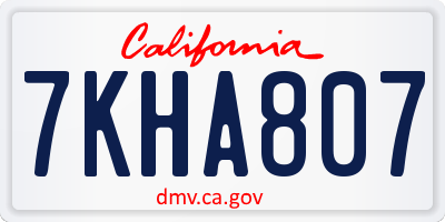 CA license plate 7KHA807