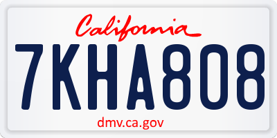 CA license plate 7KHA808
