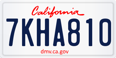 CA license plate 7KHA810