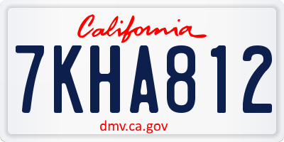 CA license plate 7KHA812