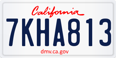 CA license plate 7KHA813