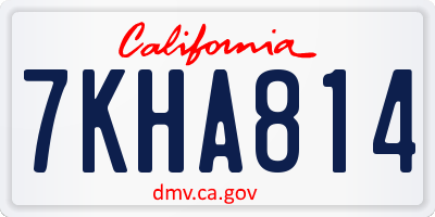 CA license plate 7KHA814