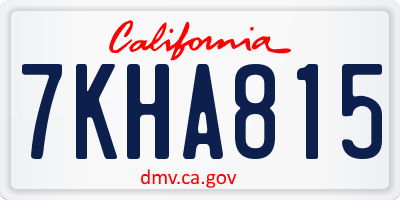 CA license plate 7KHA815