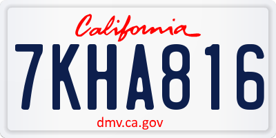 CA license plate 7KHA816