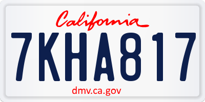 CA license plate 7KHA817