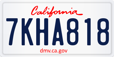 CA license plate 7KHA818