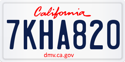 CA license plate 7KHA820