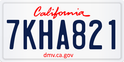 CA license plate 7KHA821