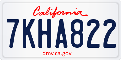 CA license plate 7KHA822