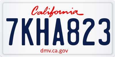 CA license plate 7KHA823