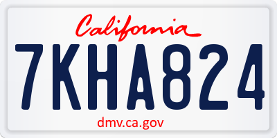 CA license plate 7KHA824