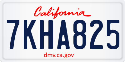 CA license plate 7KHA825