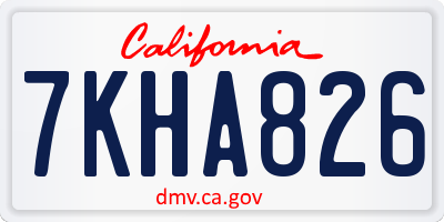CA license plate 7KHA826