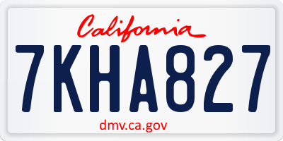 CA license plate 7KHA827