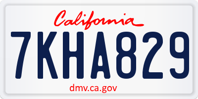 CA license plate 7KHA829