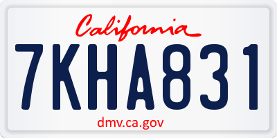 CA license plate 7KHA831