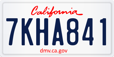 CA license plate 7KHA841
