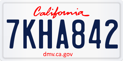 CA license plate 7KHA842