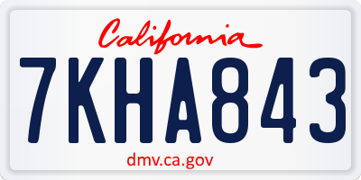CA license plate 7KHA843