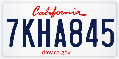 CA license plate 7KHA845