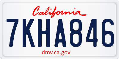 CA license plate 7KHA846