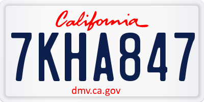 CA license plate 7KHA847