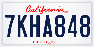 CA license plate 7KHA848