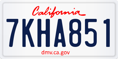 CA license plate 7KHA851
